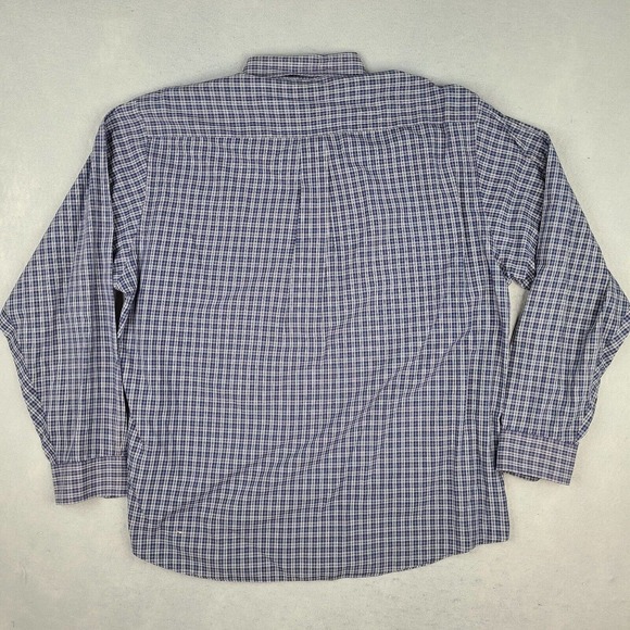 Brooks Sport Shirt Men's‎ Large Blue White Plaid Button Down 100% Cotton - Picture 4 of 12